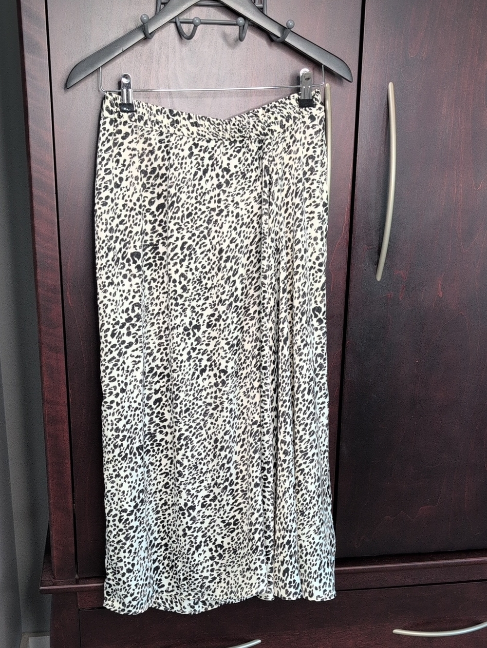 Zara Black & White Animal Print Maxi Skirt M